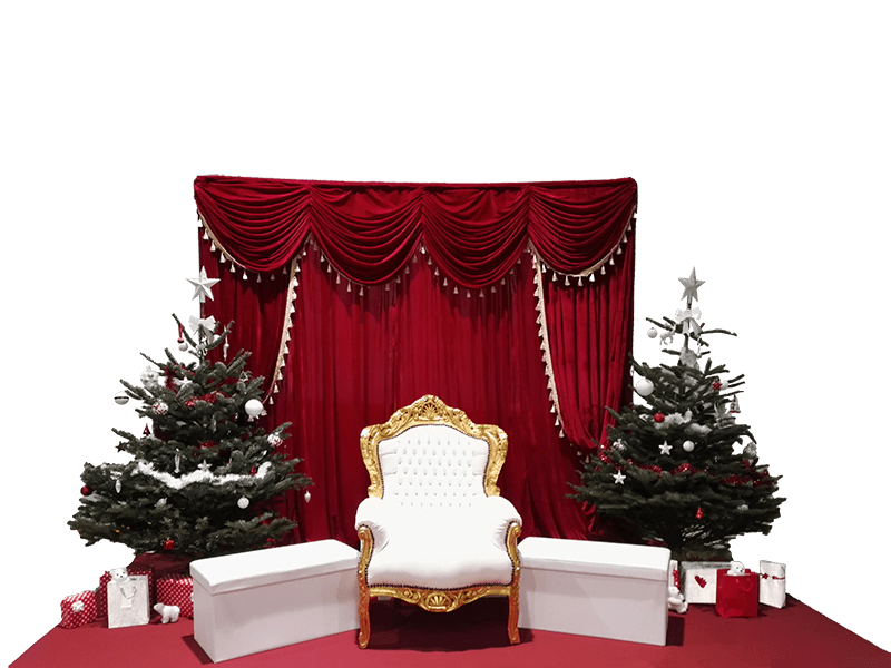 decor-noel-blanc-rouge-trone-rideaux-velours